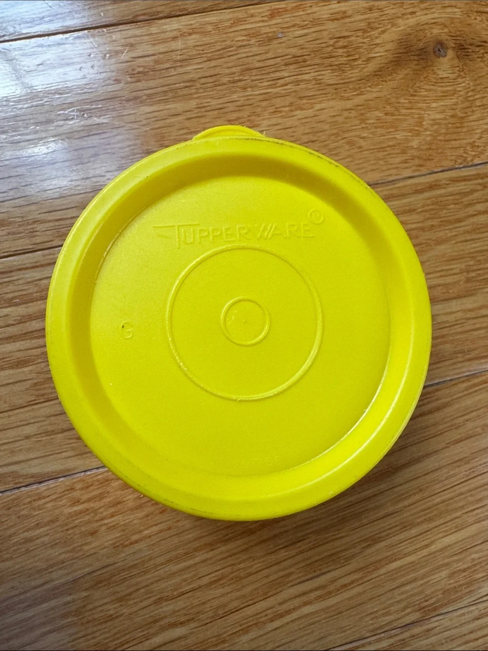 Tupperware small vintage yellow storage container